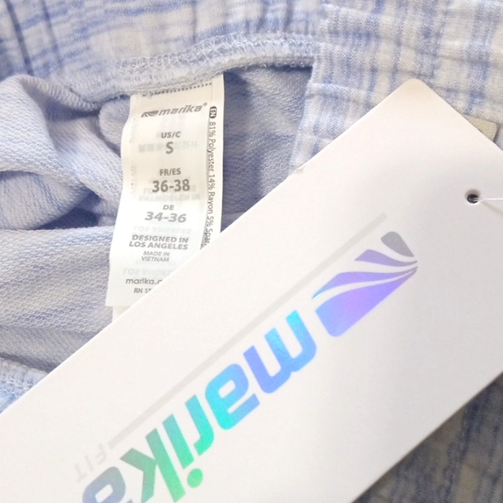 MARIKA FIT MILA SHORTS HIGH WAIST LIGHT HEATHER LUSTER SHORTS SIZE SMALL NWT - Picture 5 of 5